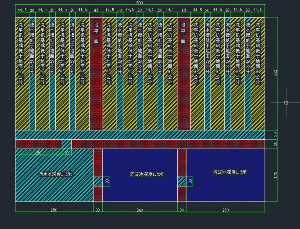 8米x3米62洗车机基础图